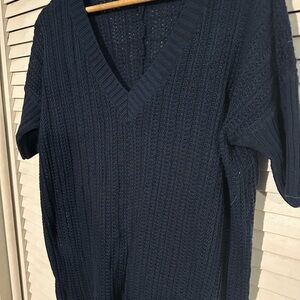 The Limited Navy V-Neck Knit Top